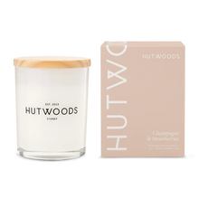 Load image into Gallery viewer, Cha Cha Chocolate Hutwoods Champagne & Strawberries Candle