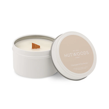 Load image into Gallery viewer, Cha Cha Chocolate Hutwoods Champagne & Strawberries Candle Travel Tin