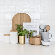 Load image into Gallery viewer, Cha Cha Chocolate Hutwoods Thyme & Olive Leaf Candle with Seed Paper Luxury Brushed Silver Vessel