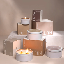 Load image into Gallery viewer, Cha Cha Chocolate Hutwoods Wild Jasmine & Sandalwood Candle Travel Tin