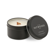 Load image into Gallery viewer, Hutwoods Vanilla & Oak Moss Candle Luxury Travel Tin